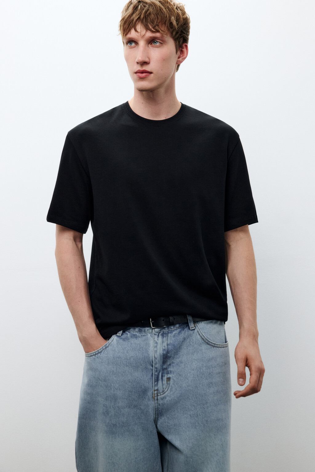 Футболка базовая из плотного хлопка - цвет черный - 1