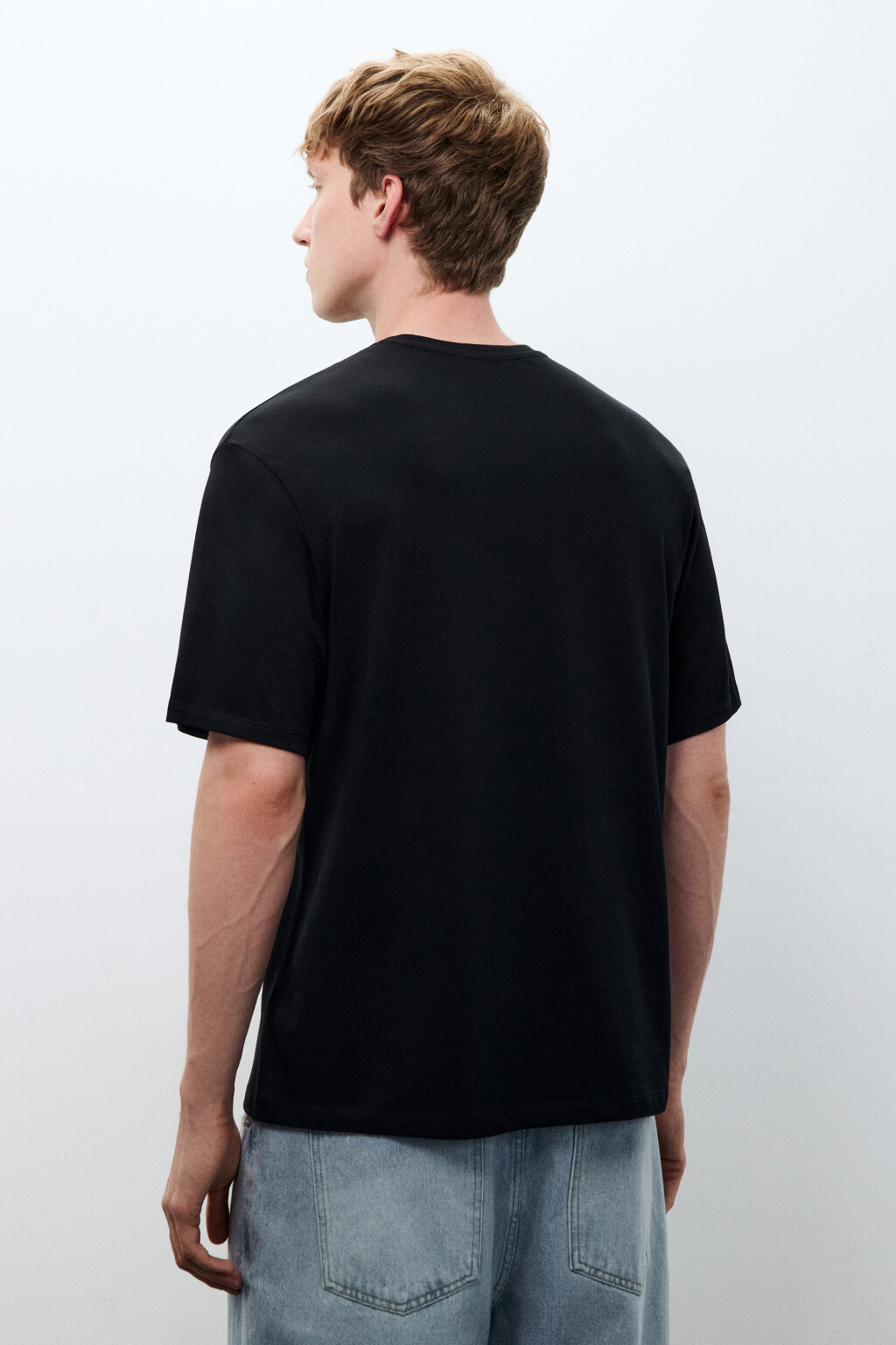 Футболка базовая из плотного хлопка - цвет черный - 3