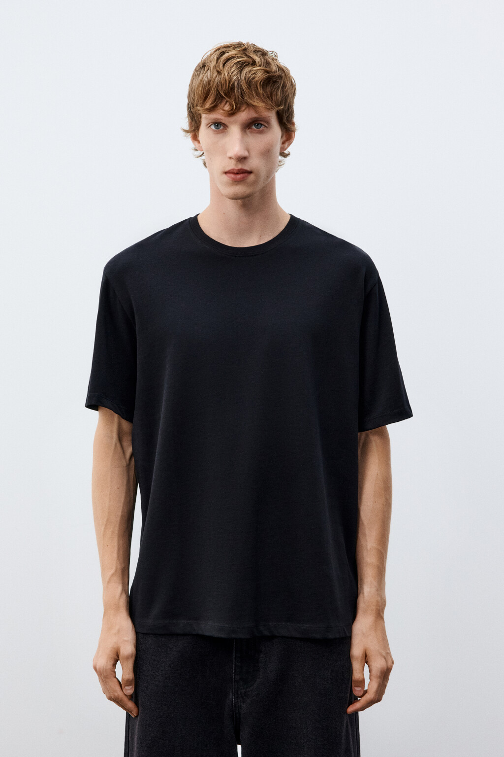 Футболка базовая из плотного хлопка - цвет черный - 2