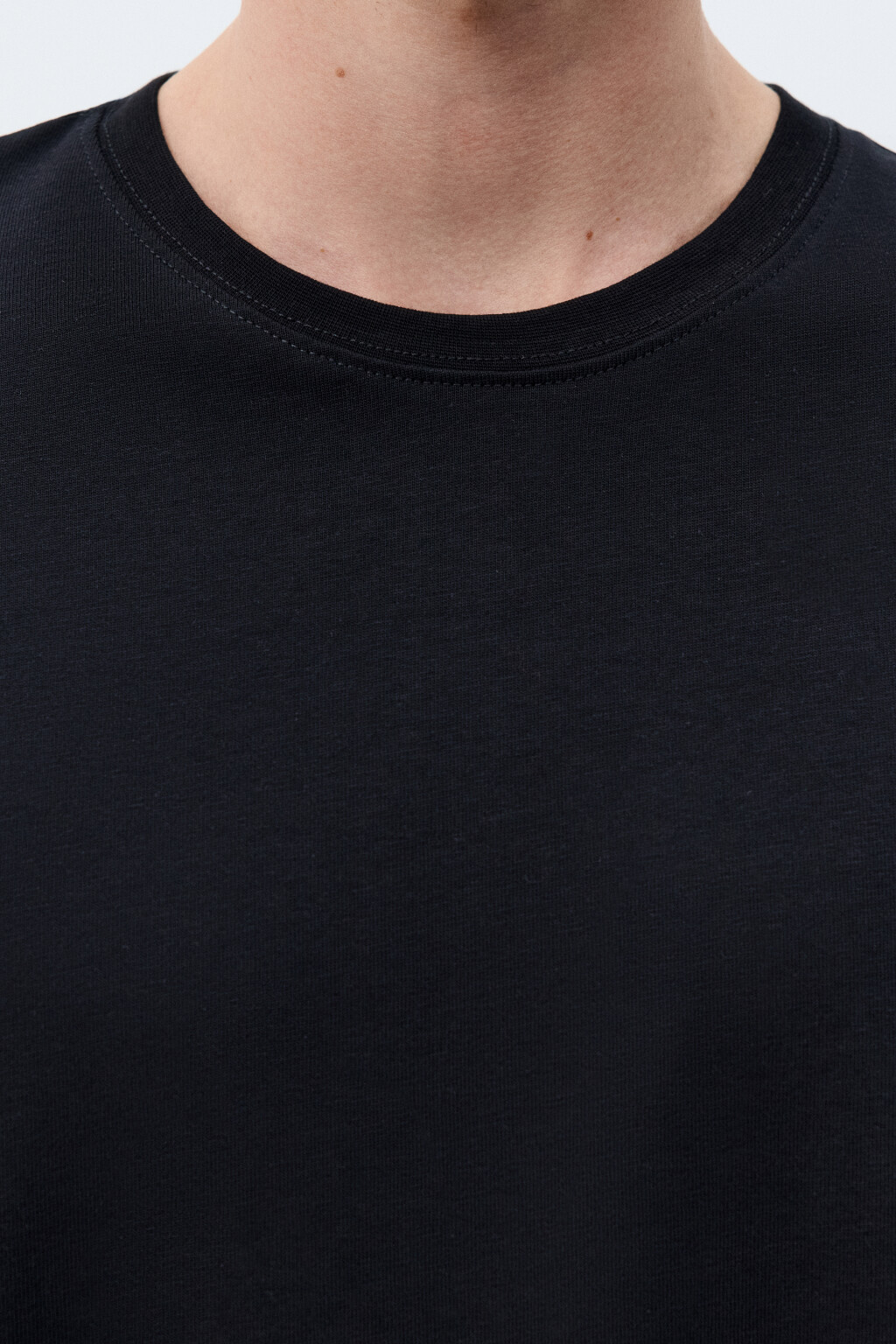 Футболка базовая из плотного хлопка - цвет черный - 4