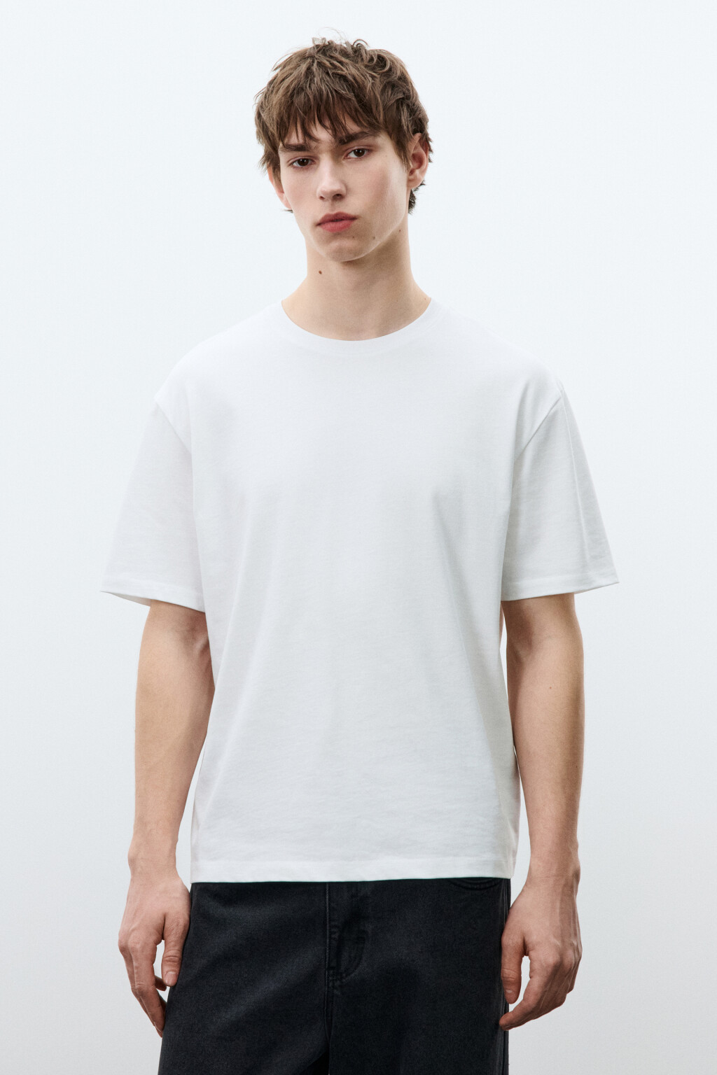 Футболка базовая плотная из хлопка - цвет белый - 2