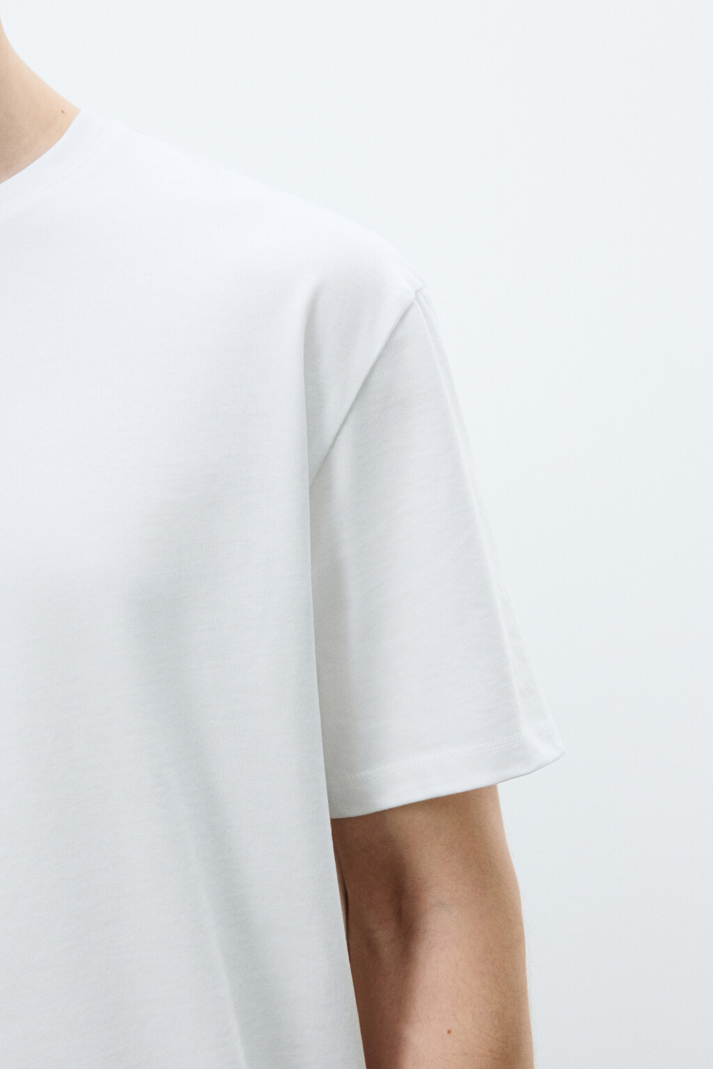 Футболка базовая плотная из хлопка - цвет белый - 6