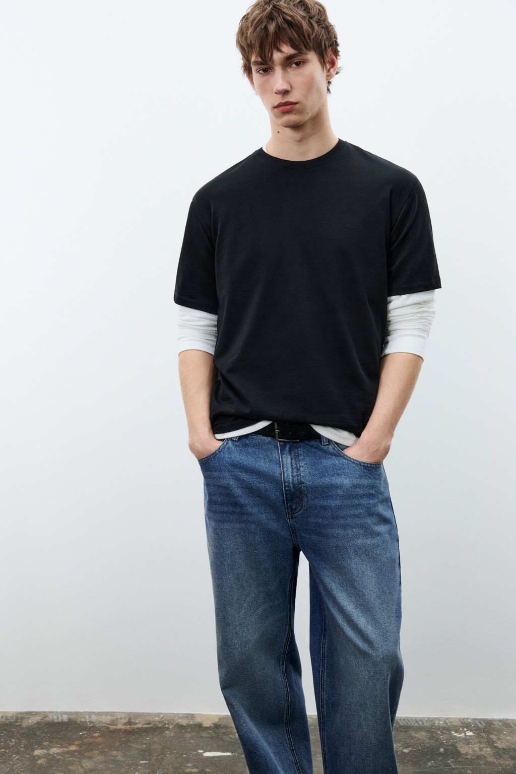 Футболка базовая плотная из хлопка - цвет черный - 1