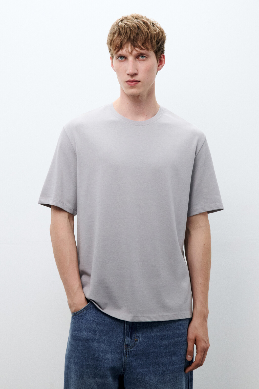 Футболка базовая из плотного хлопка - цвет серый - 2