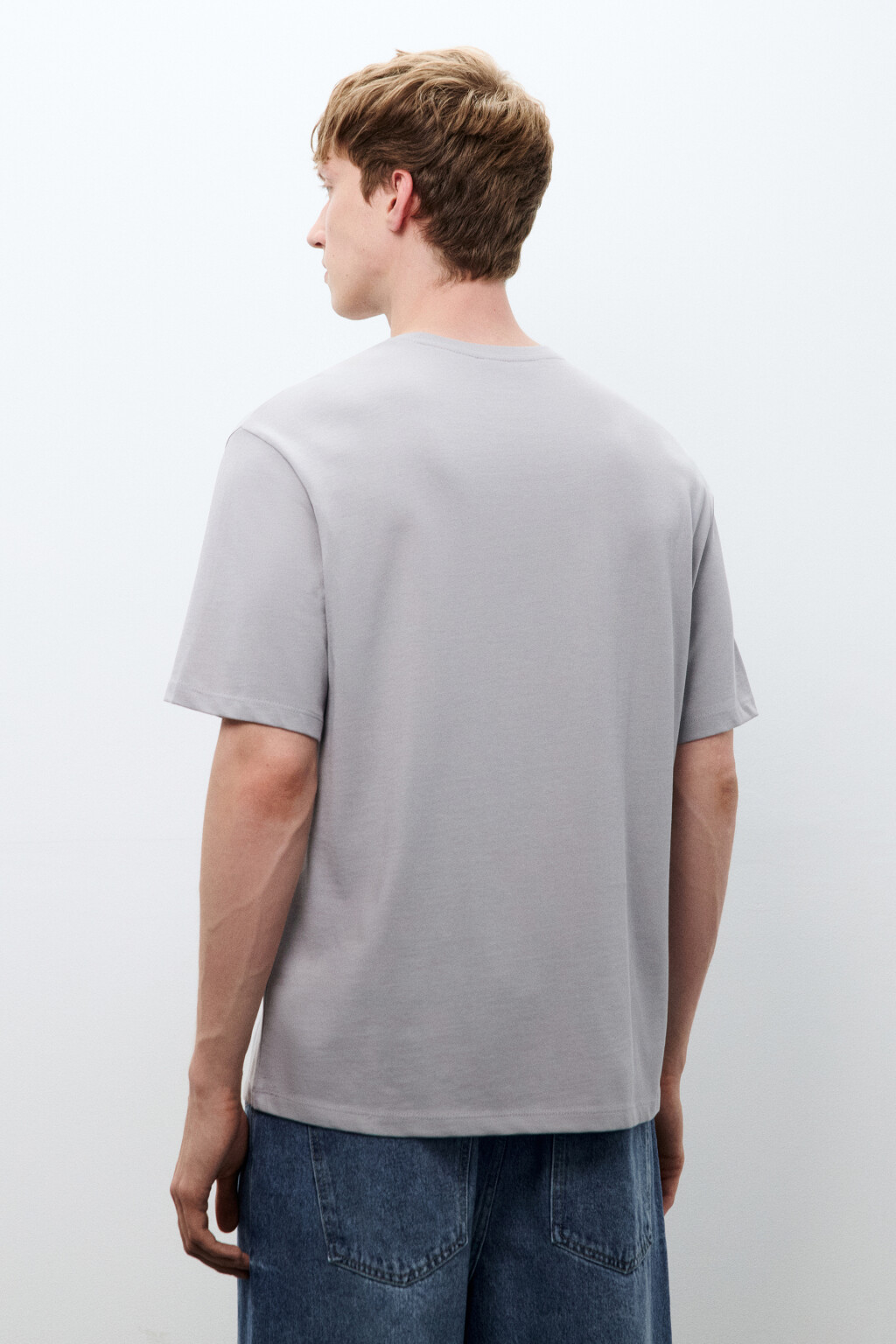 Футболка базовая из плотного хлопка - цвет серый - 3
