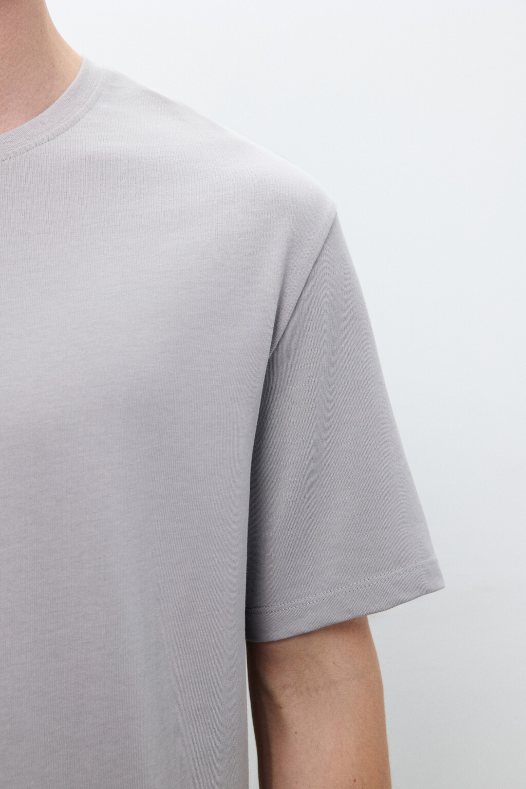 Футболка базовая из плотного хлопка - цвет серый - 6