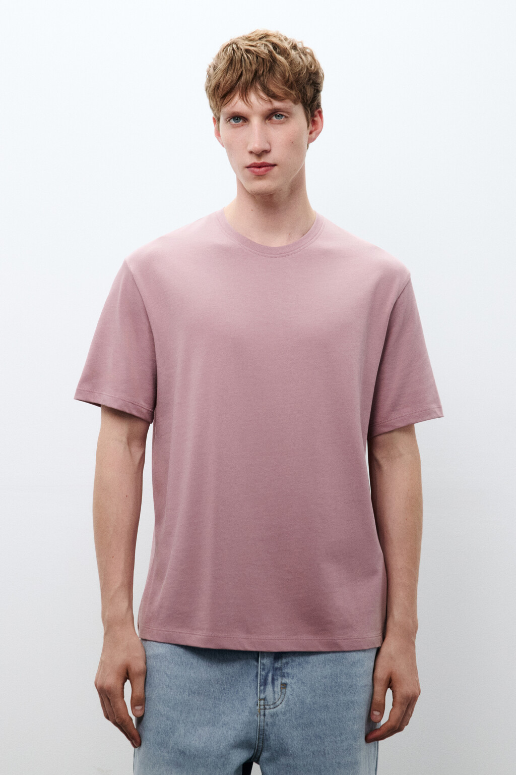 Футболка базовая из плотного хлопка - цвет розовый - 2