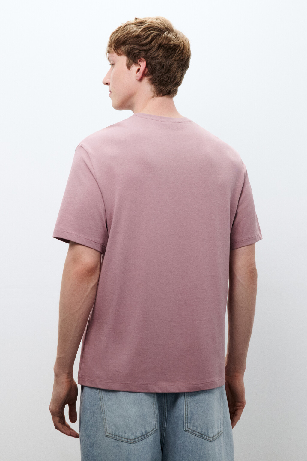 Футболка базовая из плотного хлопка - цвет розовый - 3