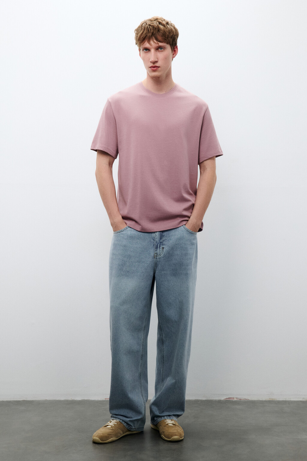 Футболка базовая из плотного хлопка - цвет розовый - 4