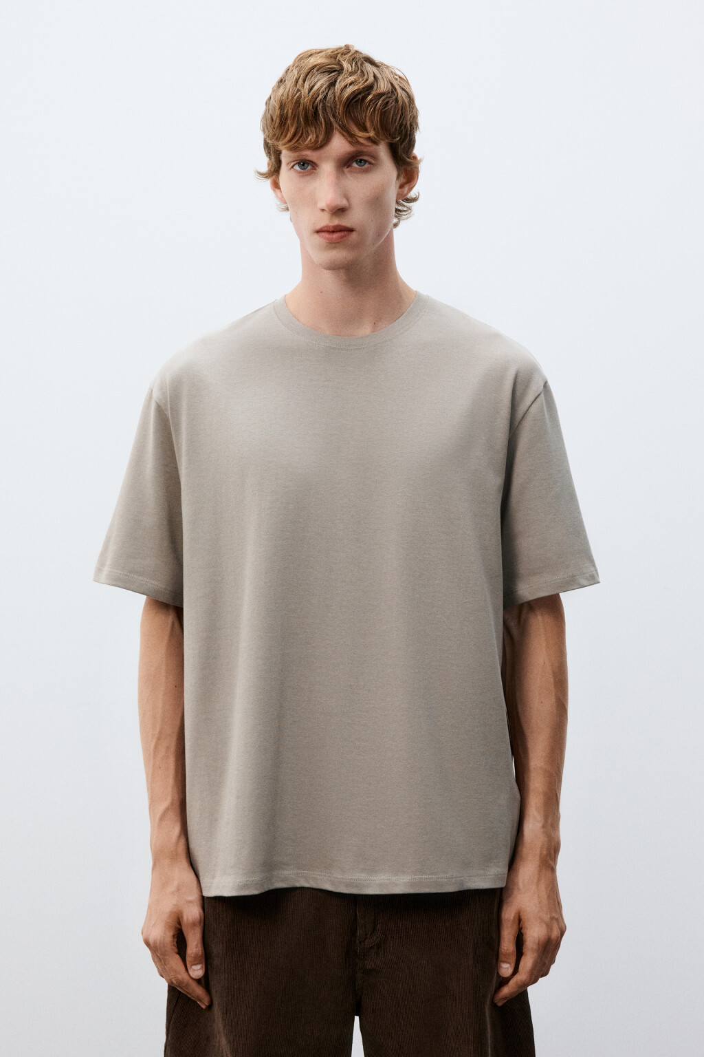 Футболка базовая из плотного хлопка - цвет бежевый - 2