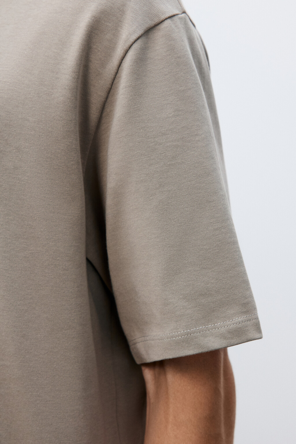 Футболка базовая из плотного хлопка - цвет бежевый - 6