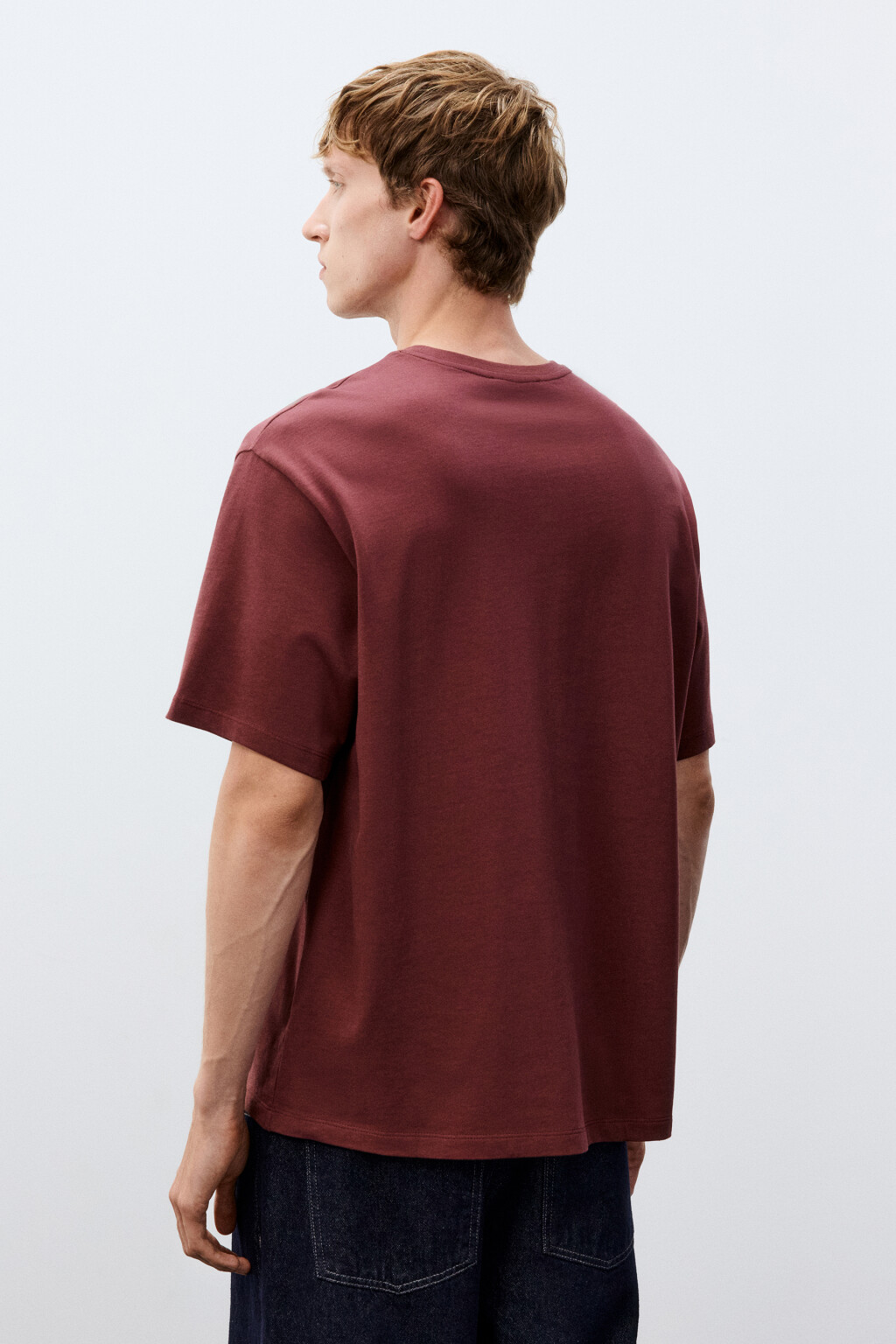 Футболка базовая из плотного хлопка - цвет красный - 4