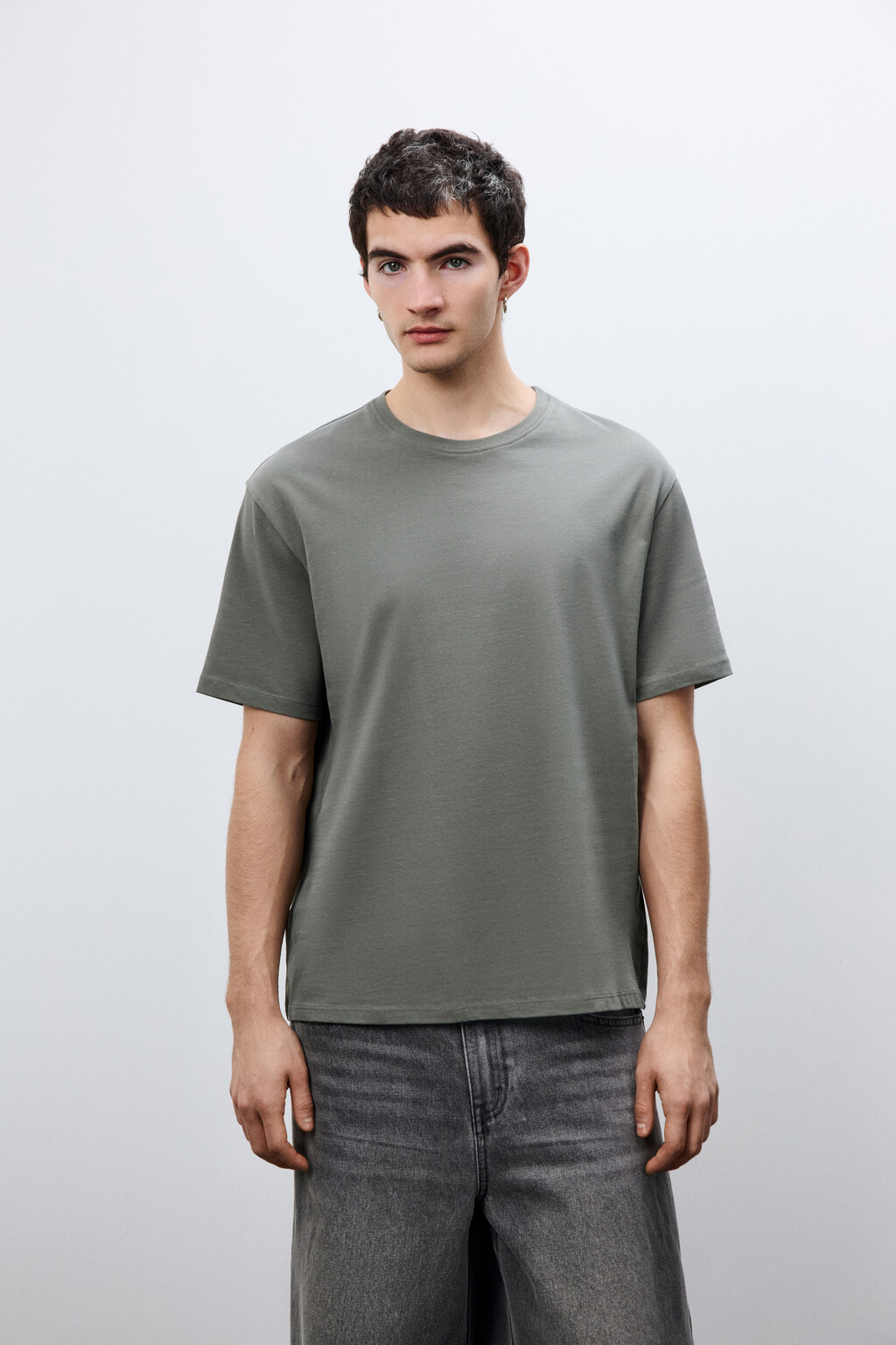 Футболка базовая из плотного хлопка - цвет зеленый - 3