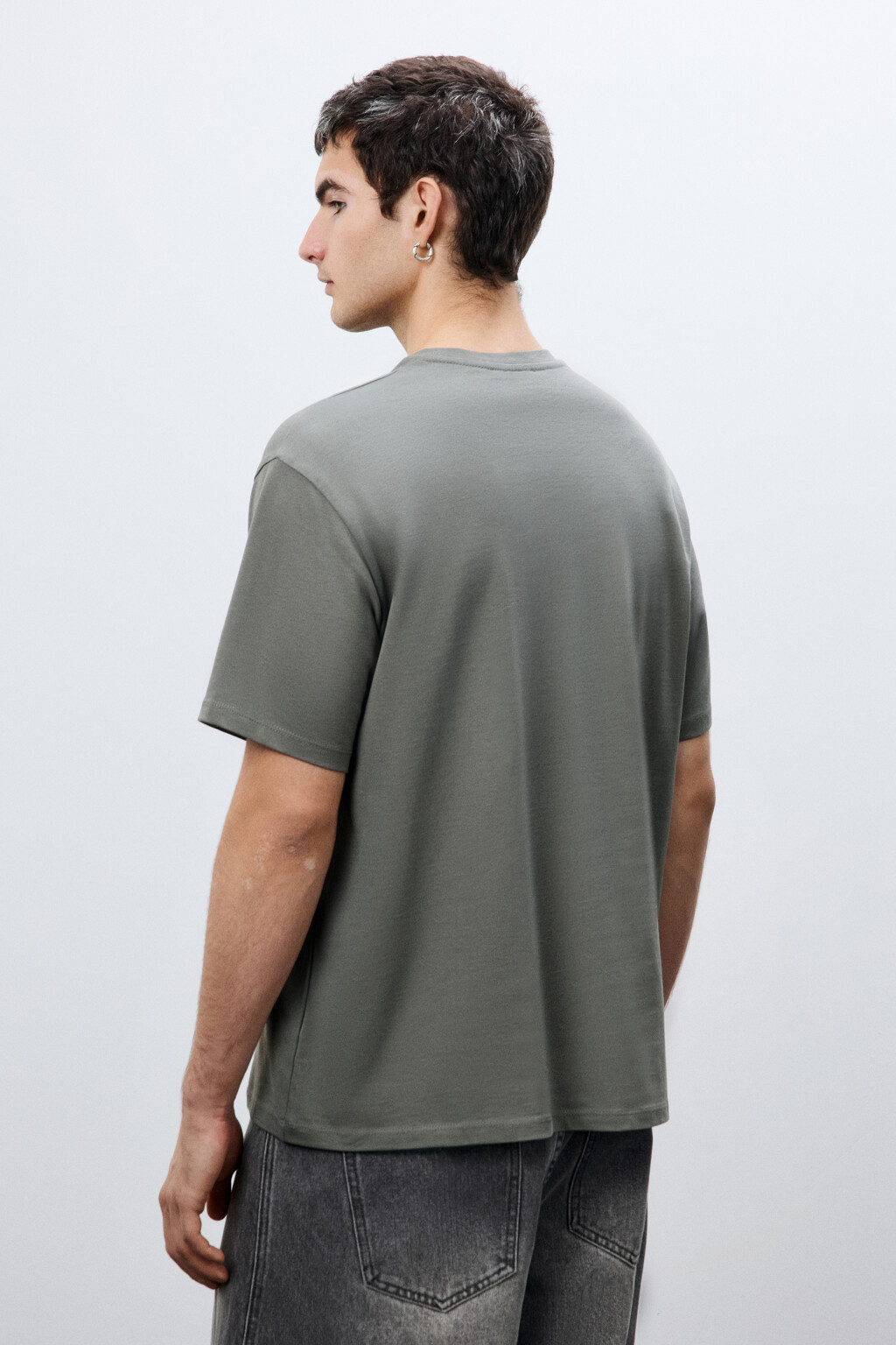 Футболка базовая из плотного хлопка - цвет зеленый - 4