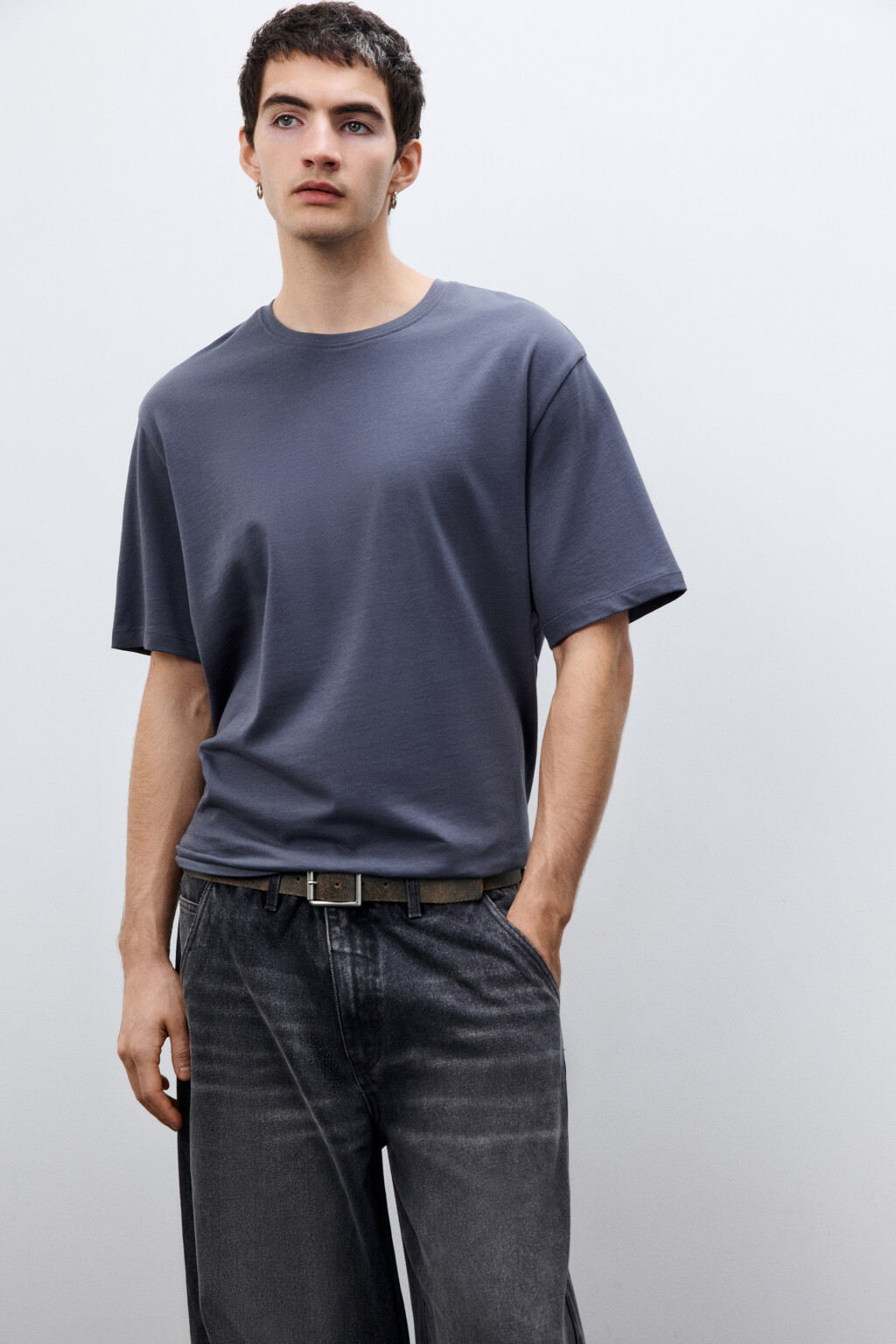 Футболка базовая из плотного хлопка - цвет серый - 1