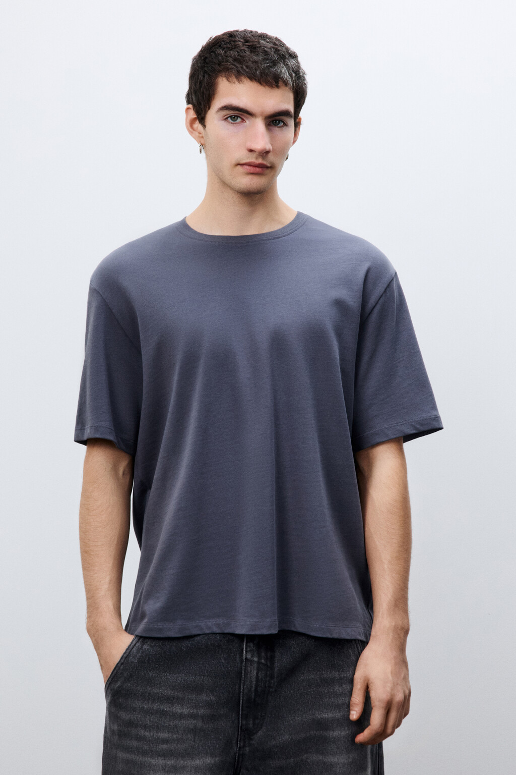 Футболка базовая из плотного хлопка - цвет серый - 2