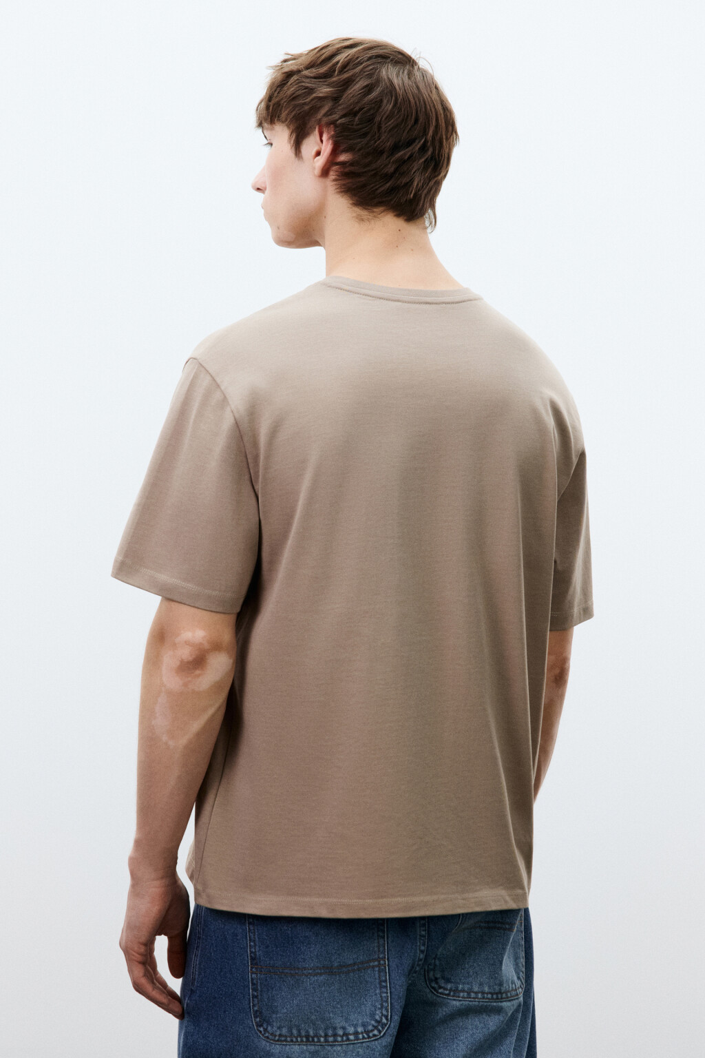 Футболка базовая из плотного хлопка - цвет коричневый - 3
