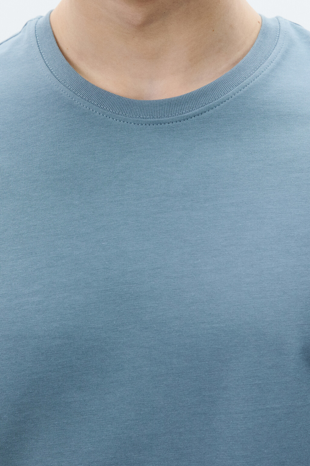 Футболка базовая из плотного хлопка - цвет голубой - 5