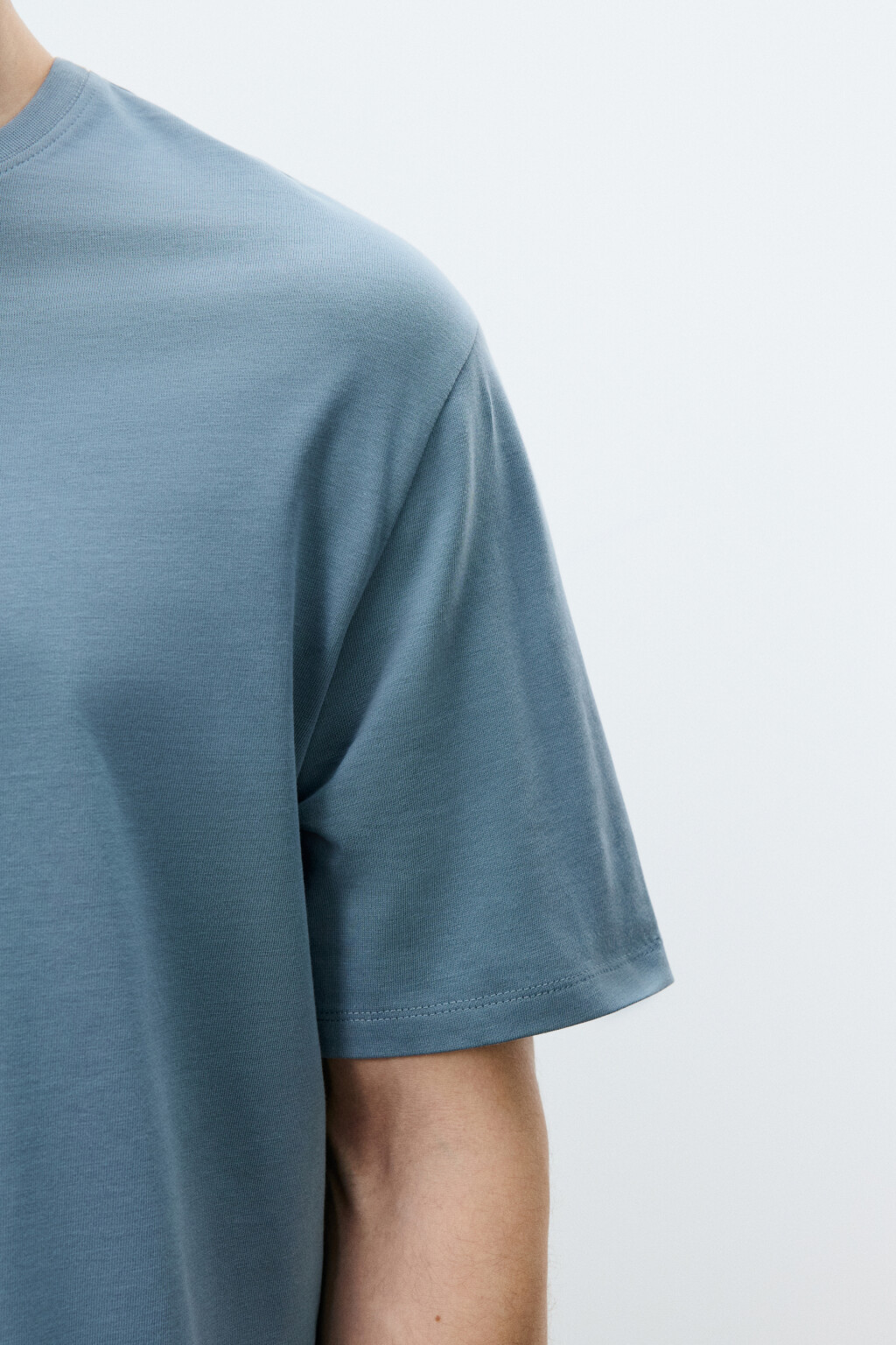 Футболка базовая из плотного хлопка - цвет голубой - 6