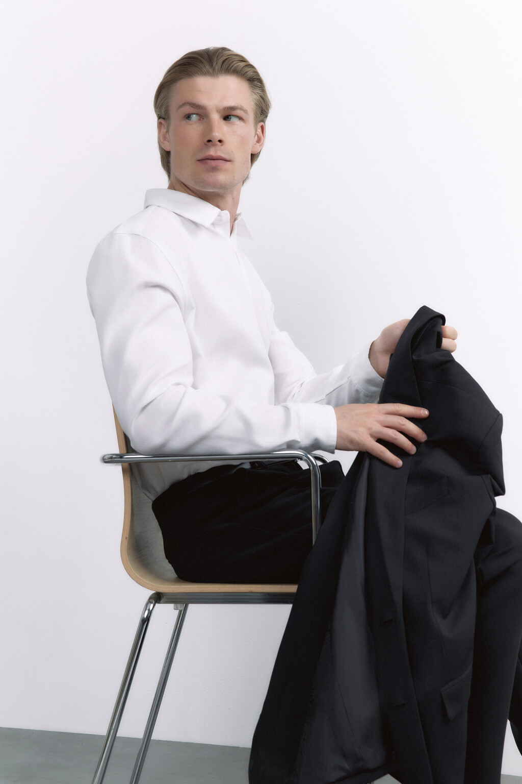 Рубашка прямая жаккардовая классического кроя - цвет белый - 9