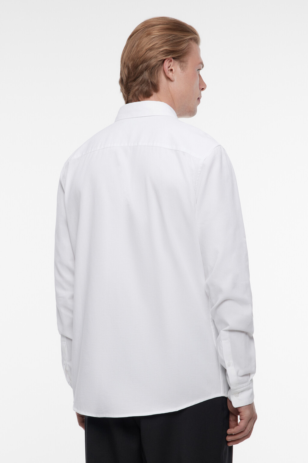 Рубашка прямая жаккардовая классического кроя - цвет белый - 4