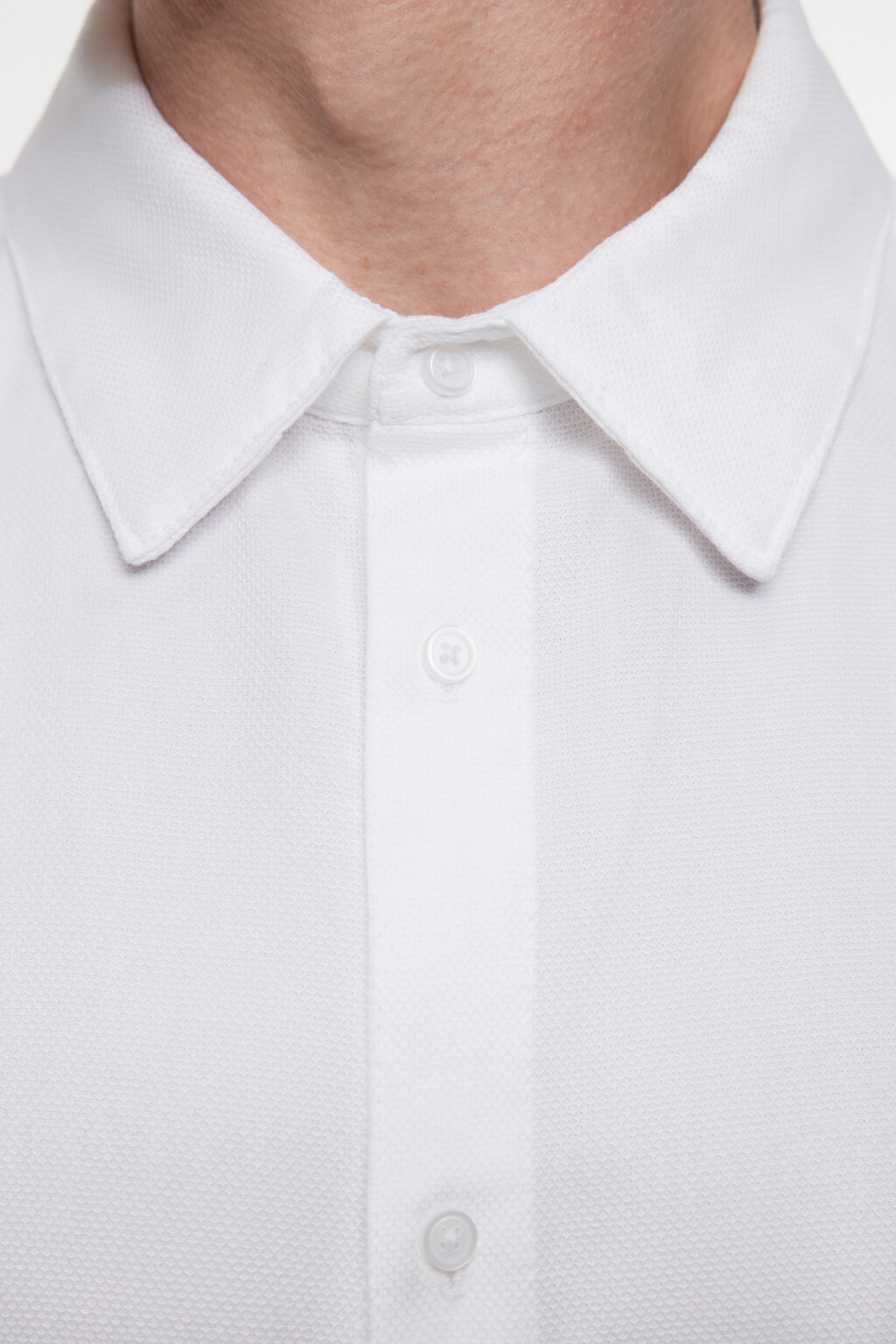 Рубашка прямая жаккардовая классического кроя - цвет белый - 5