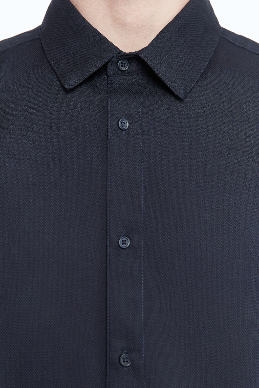 Рубашка прямая жаккардовая классического кроя - цвет синий - 6