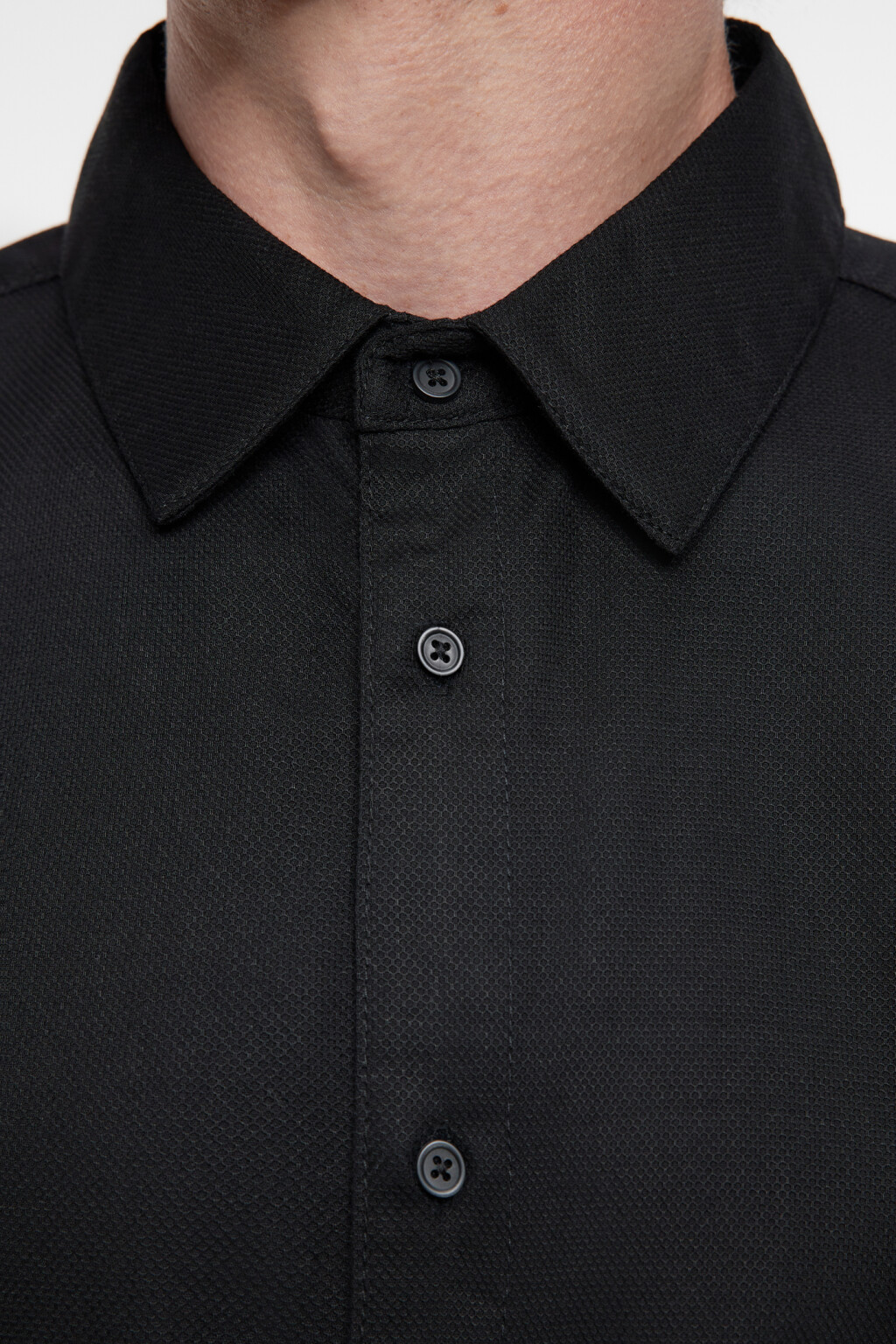 Рубашка прямая жаккардовая классического кроя - цвет черный - 5
