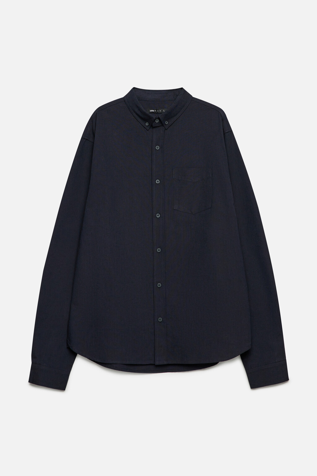 Рубашка Oxford прямая с нагрудным карманом - цвет синий - 2