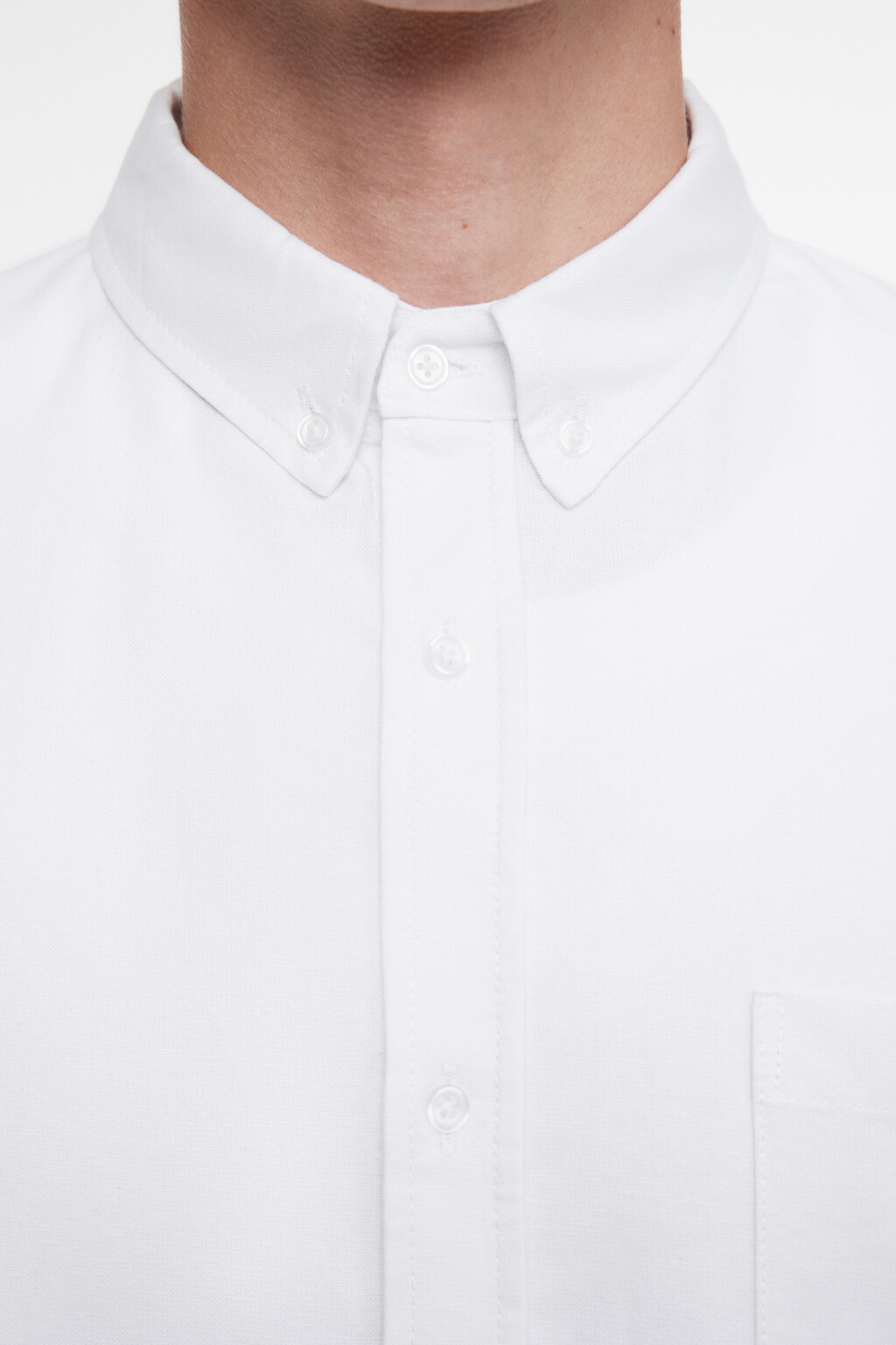 Рубашка Oxford прямая с нагрудным карманом - цвет белый - 6