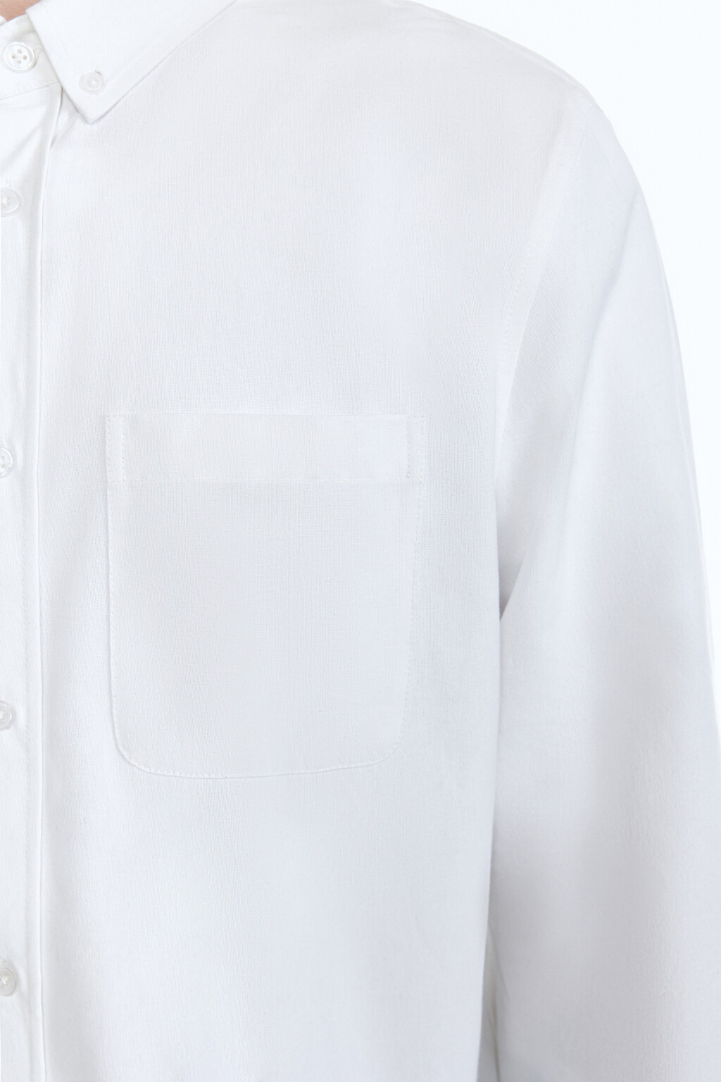 Рубашка Oxford прямая с нагрудным карманом - цвет белый - 6