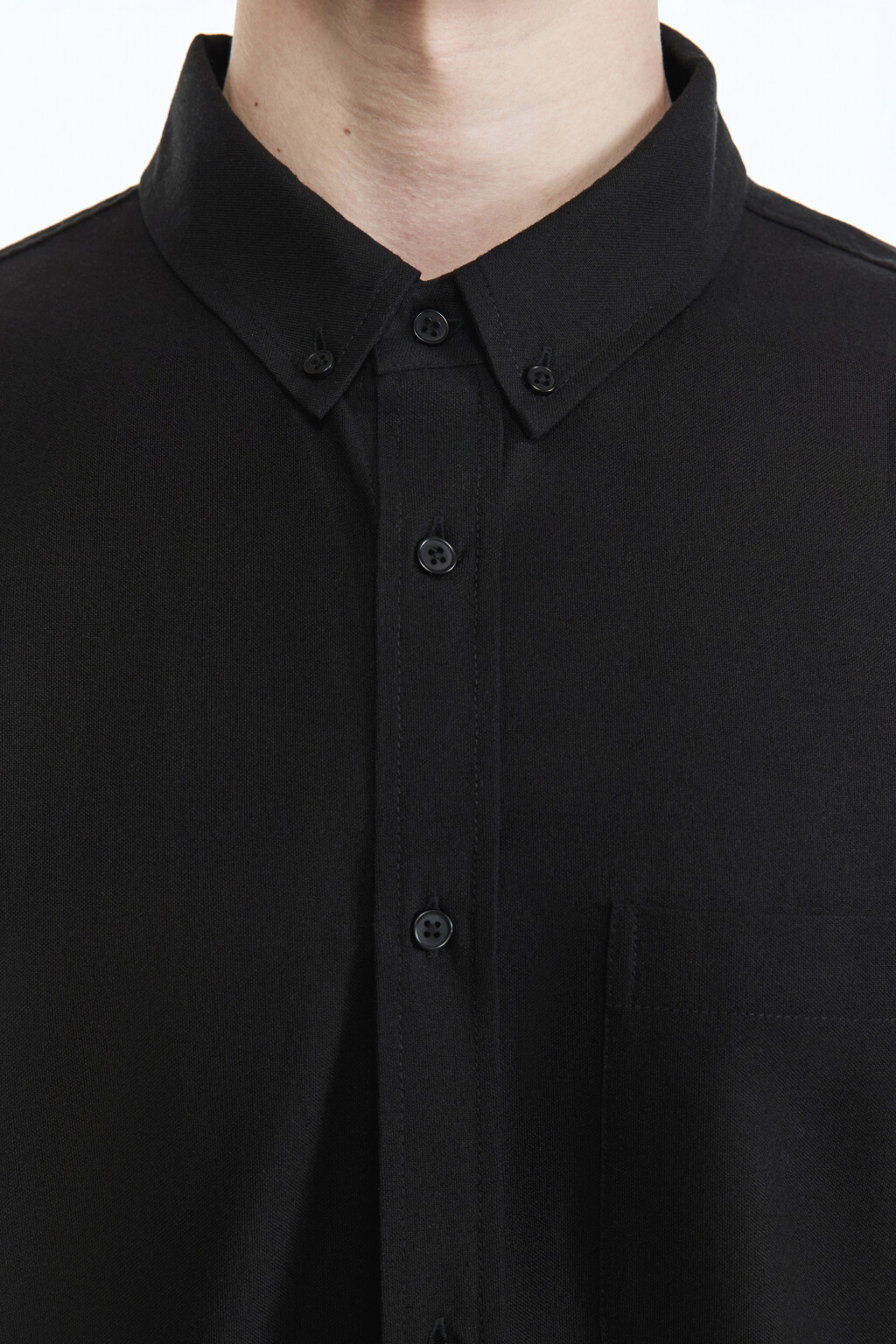 Рубашка Oxford прямая с нагрудным карманом - цвет черный - 6