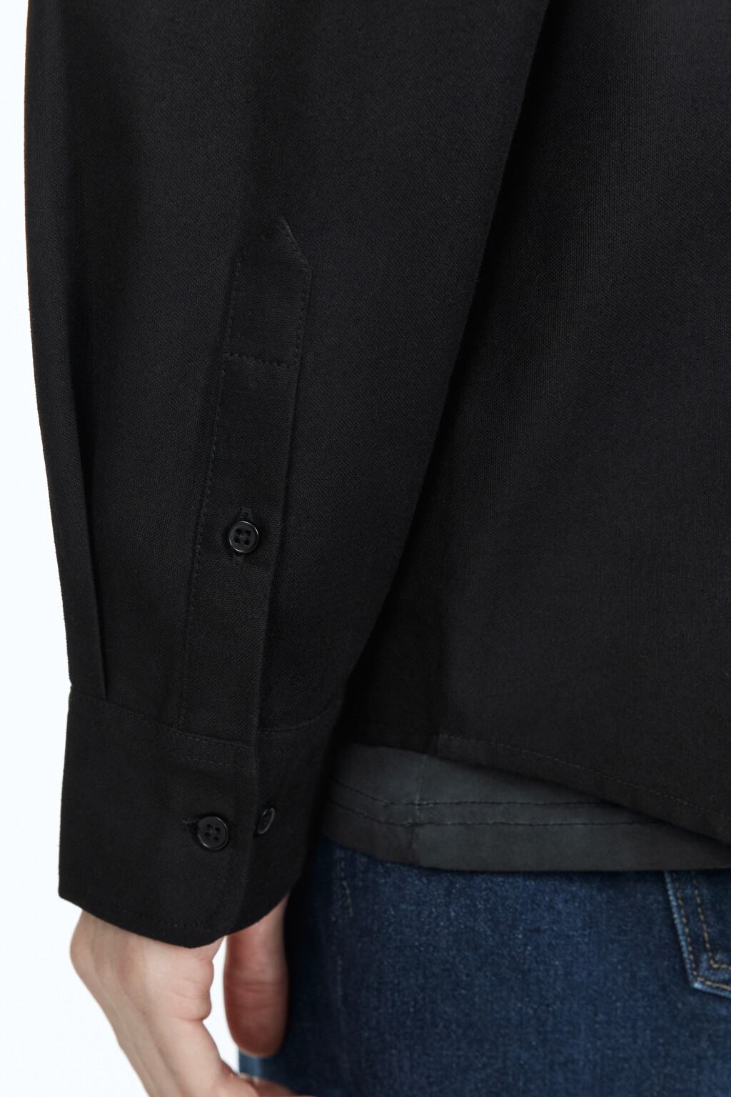 Рубашка Oxford прямая с нагрудным карманом - цвет черный - 8