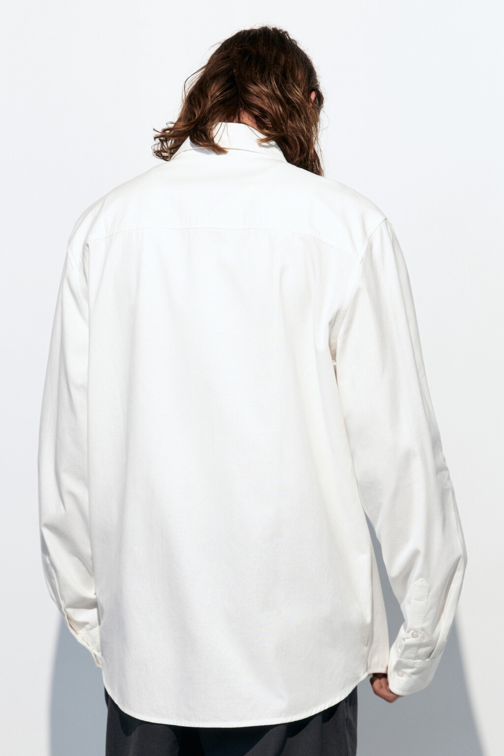 Рубашка Oxford прямая с нагрудным карманом - цвет белый - 4