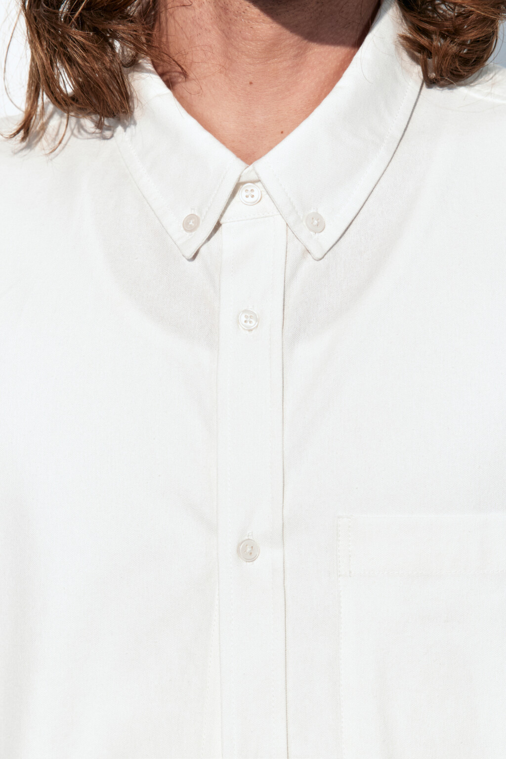 Рубашка Oxford прямая с нагрудным карманом - цвет белый - 6