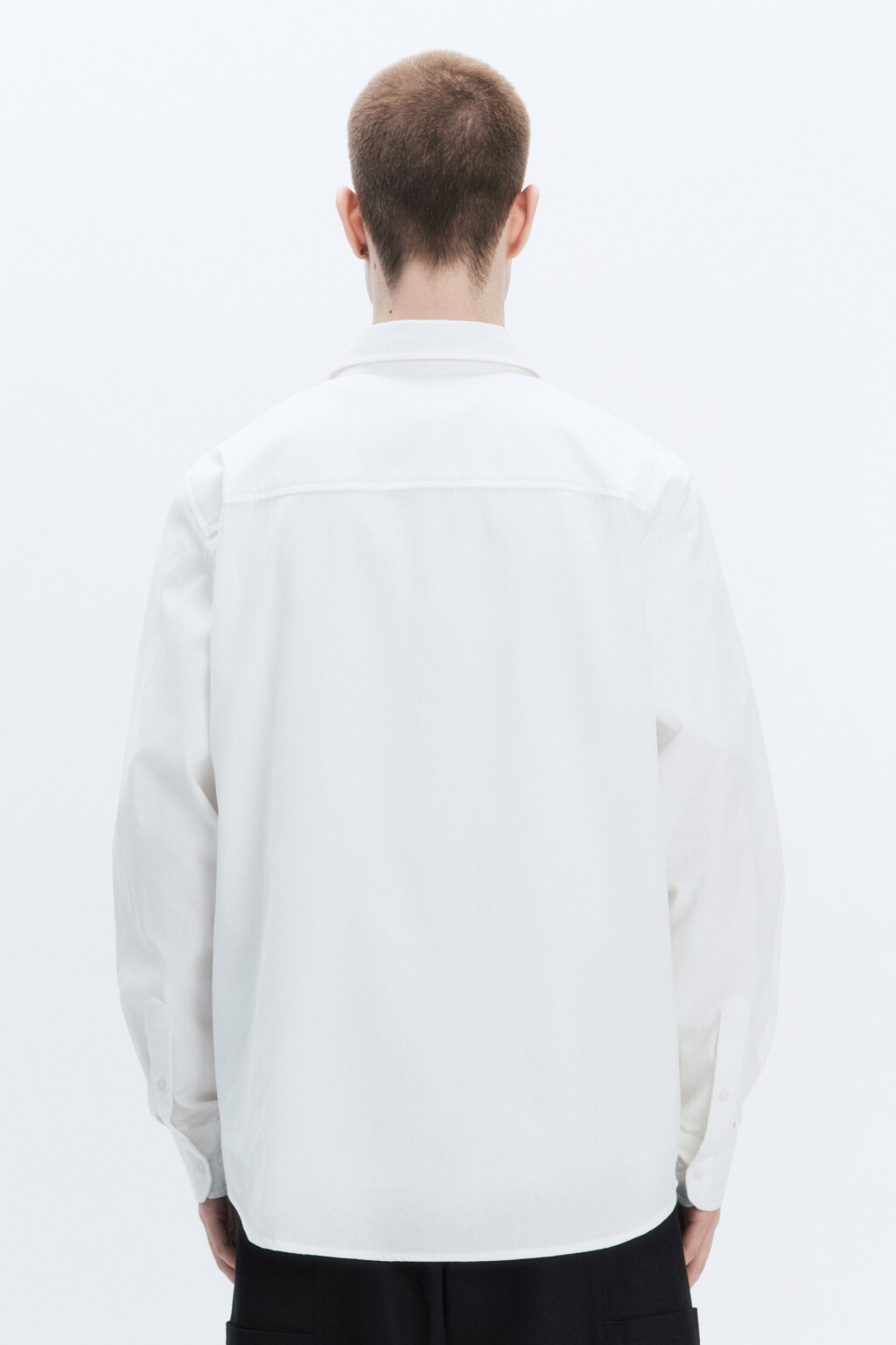 Рубашка Oxford прямая с нагрудным карманом - цвет белый - 4