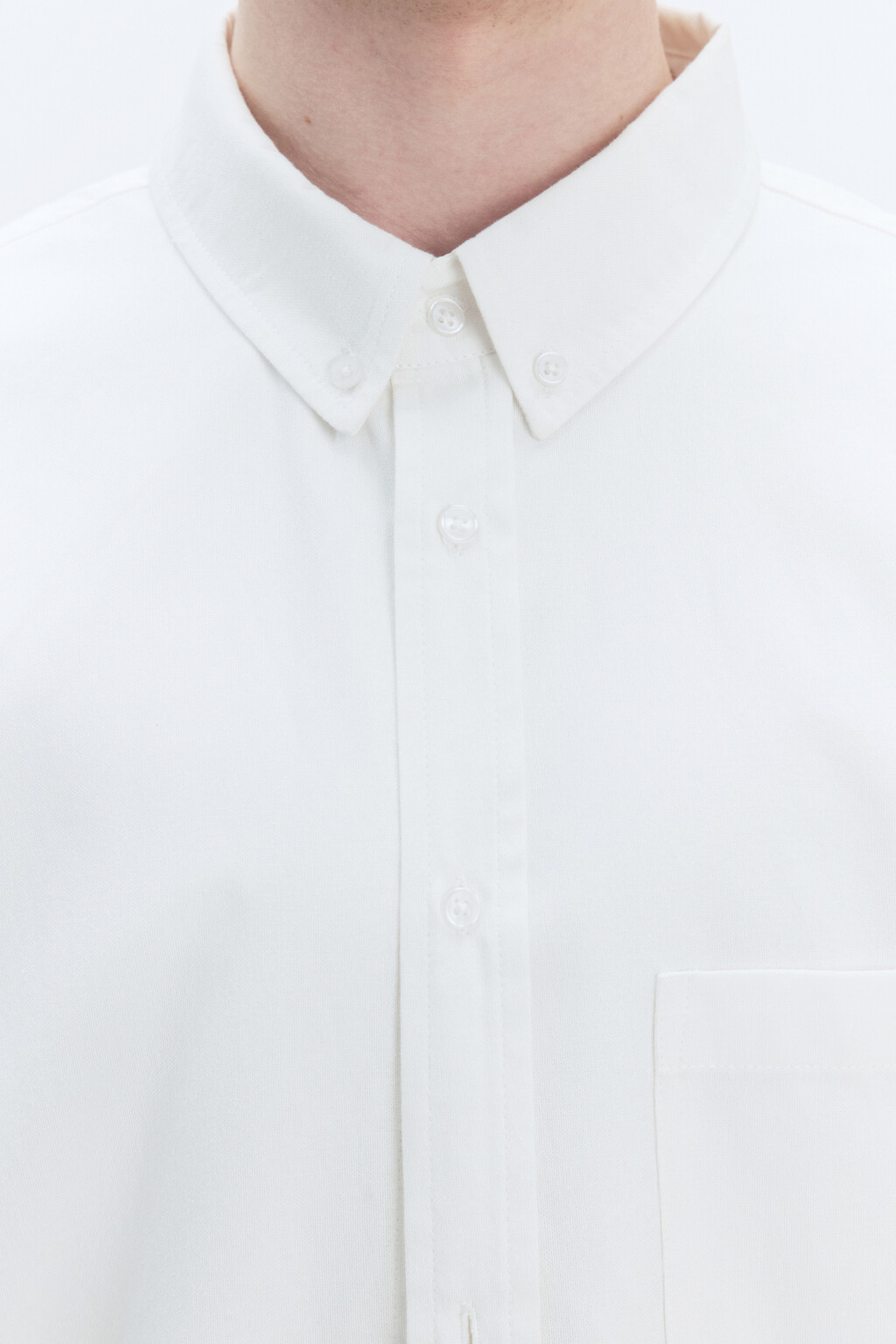 Рубашка Oxford прямая с нагрудным карманом - цвет белый - 6