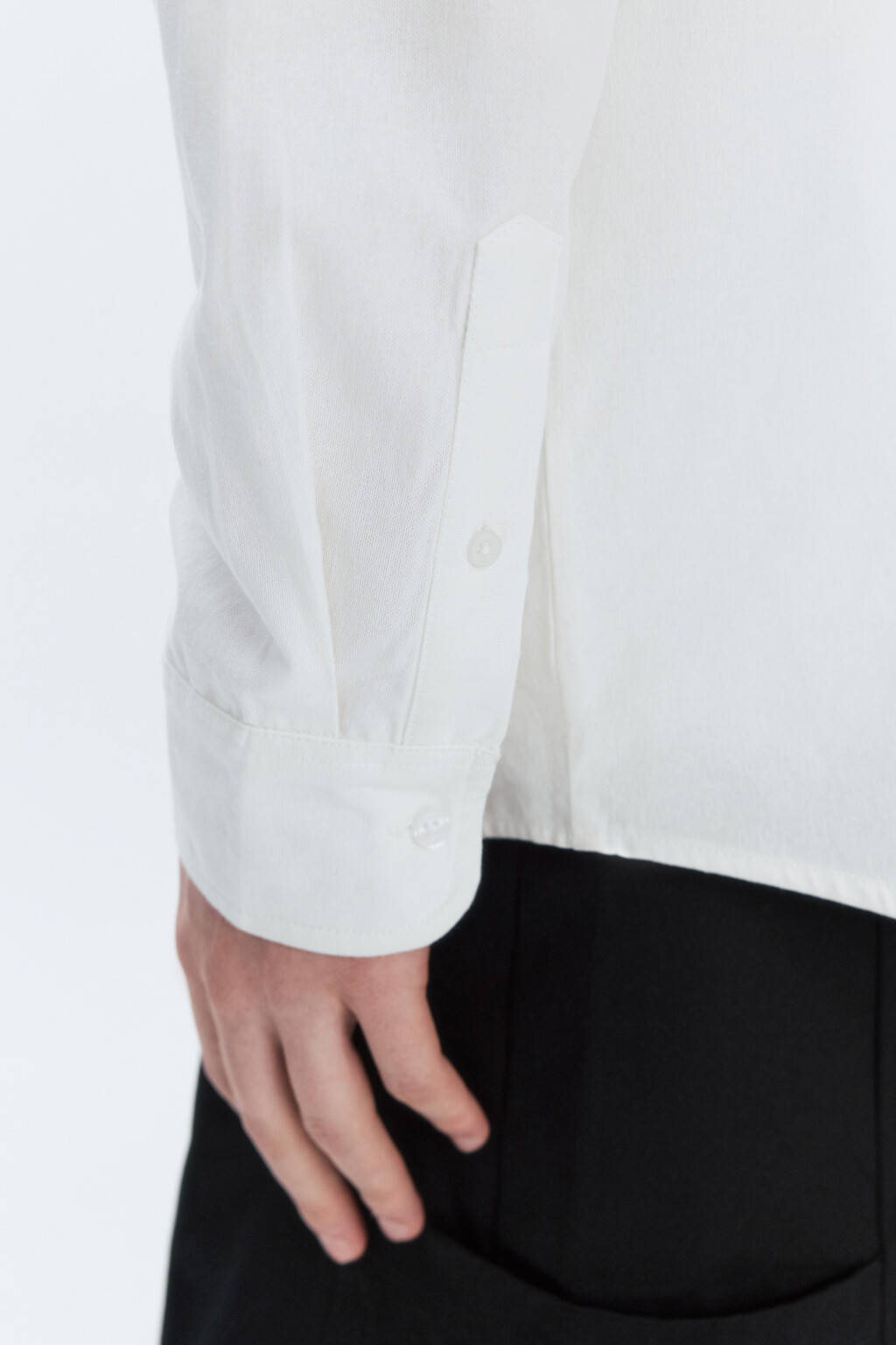 Рубашка Oxford прямая с нагрудным карманом - цвет белый - 7