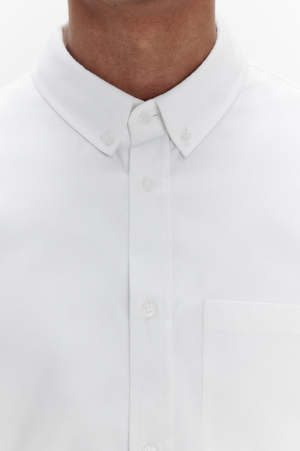 Рубашка Oxford прямая с нагрудным карманом - цвет белый - 5