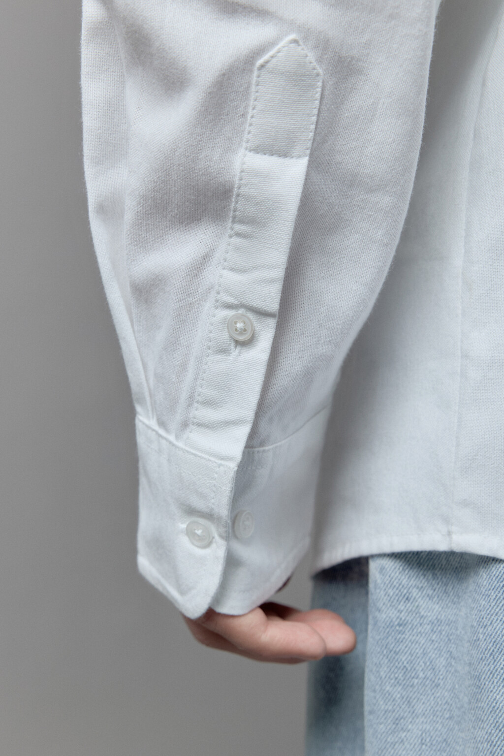 Рубашка Oxford прямая с нагрудным карманом - цвет белый - 7