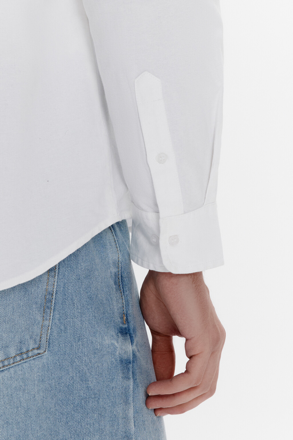 Рубашка Oxford с нагрудным карманом - цвет белый - 5