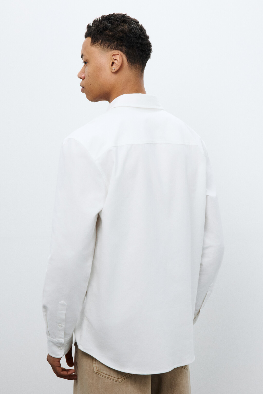 Рубашка oxford с нагрудным карманом - цвет белый - 3