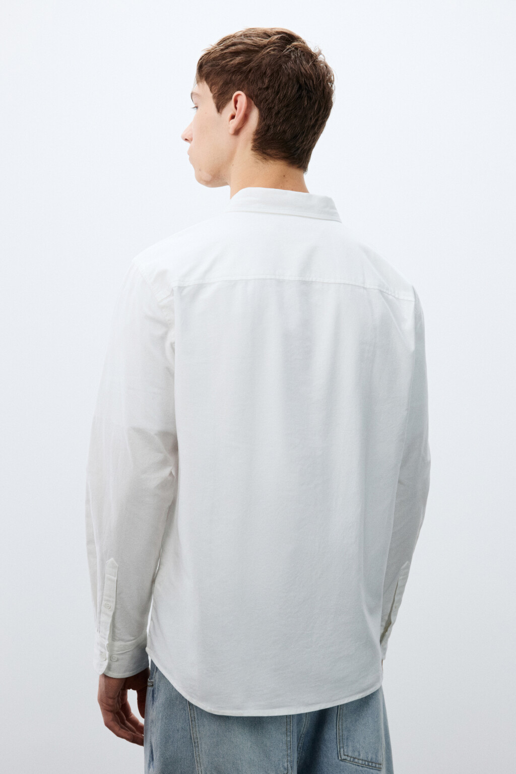 Рубашка oxford с нагрудным карманом - цвет белый - 3