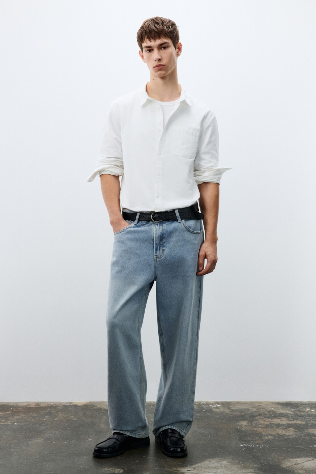 Рубашка oxford с нагрудным карманом - цвет белый - 4