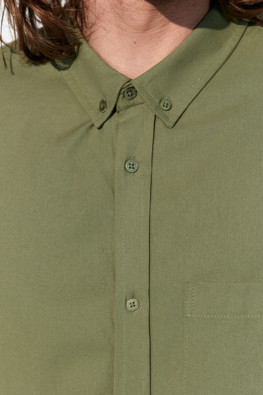 Рубашка Oxford прямая с нагрудным карманом - цвет зеленый - 6