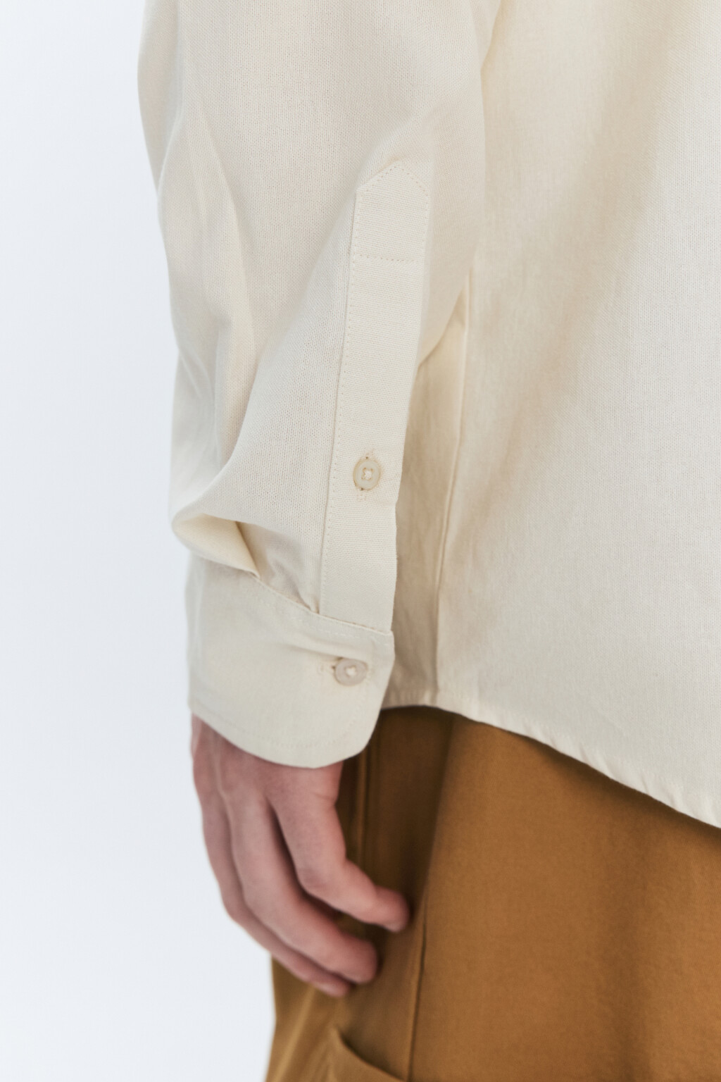 Рубашка Oxford прямая с нагрудным карманом - цвет молочный - 8