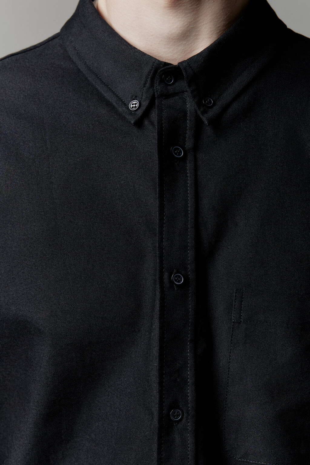 Рубашка Oxford прямая с нагрудным карманом - цвет черный - 6