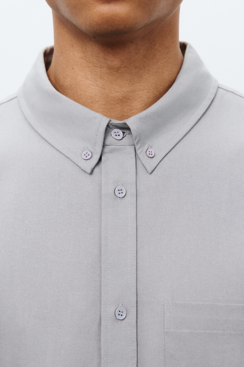 Рубашка oxford с нагрудным карманом - цвет серый - 6