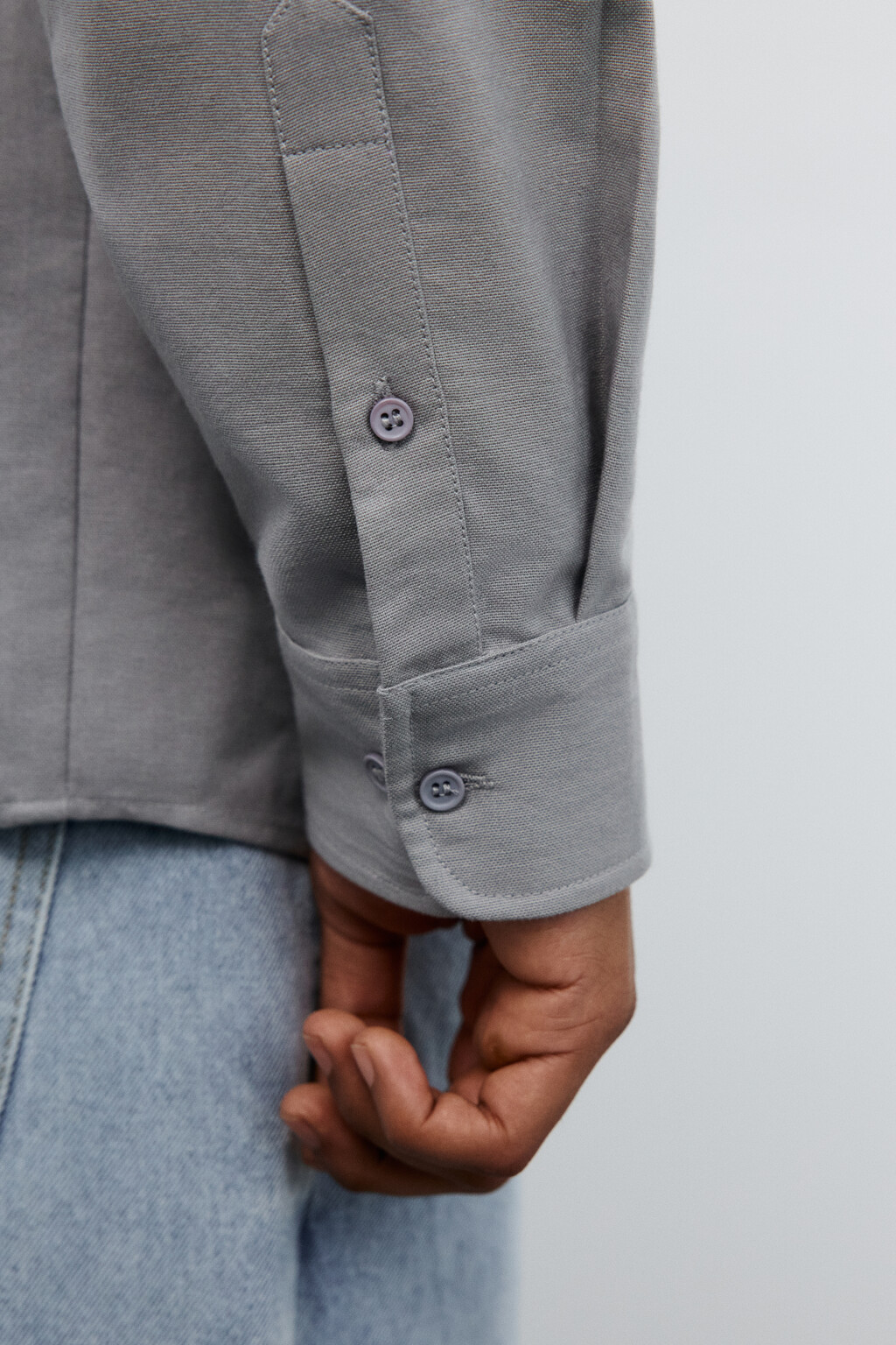 Рубашка oxford с нагрудным карманом - цвет серый - 7