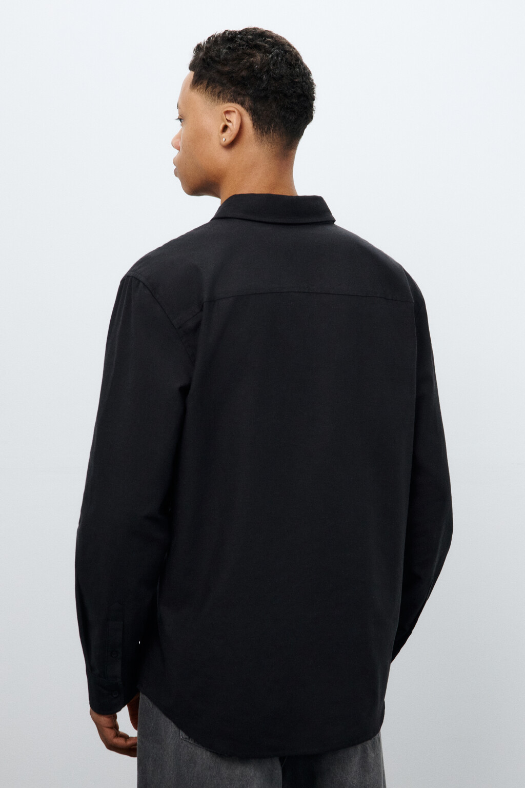Рубашка oxford с нагрудным карманом - цвет черный - 3